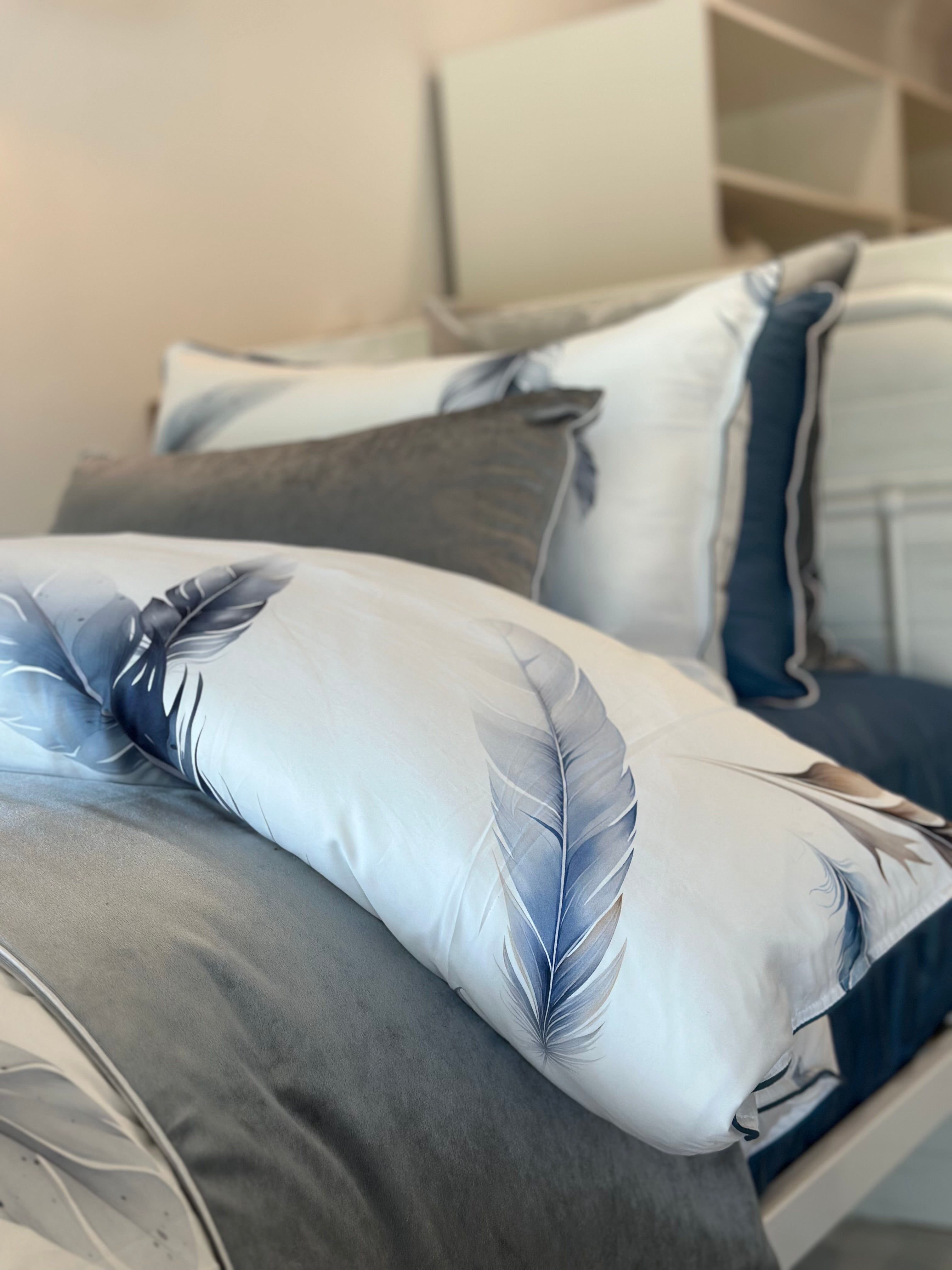 Grey Velvet Lumbar Cushion