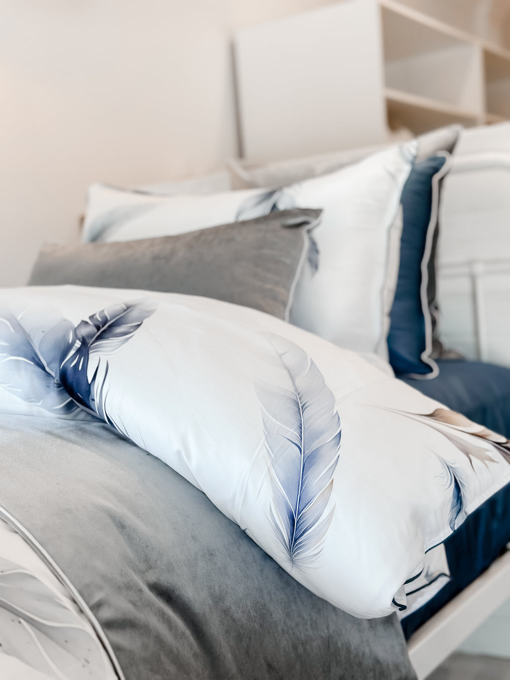 Grey Velvet Throw