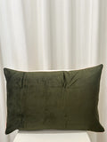 Olive Green Velvet Lumbar Cushion