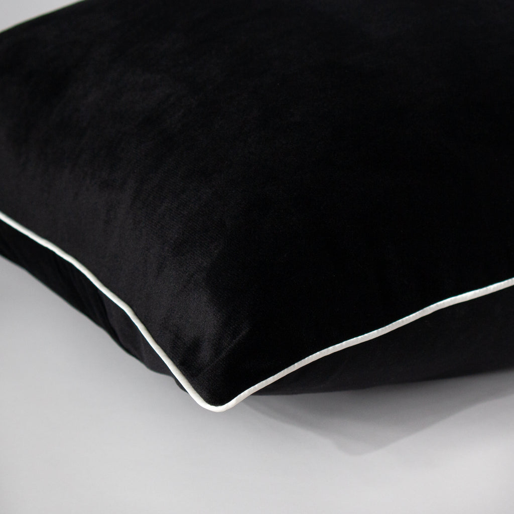Black Velvet Lumbar Cushion