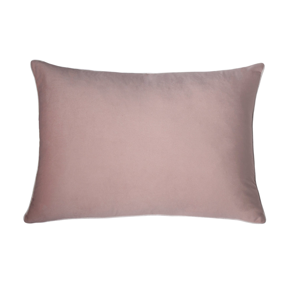 Soft Pink Velvet Lumbar Cushion
